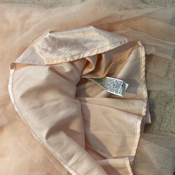 Blush Pink Long Tulle & Lace Dress - Picture 5 of 9